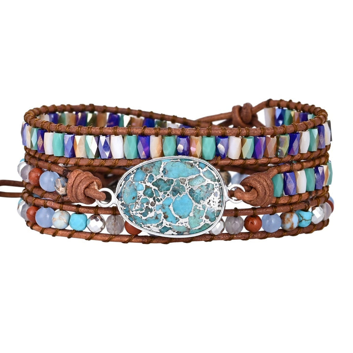 Brooke | Turquoise & Jasper Silver Wrap