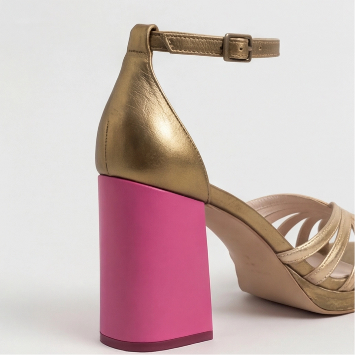 Noelle | Gold Block Heel