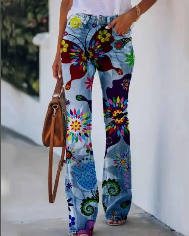 Meadow | Floral Print High Waist Flare