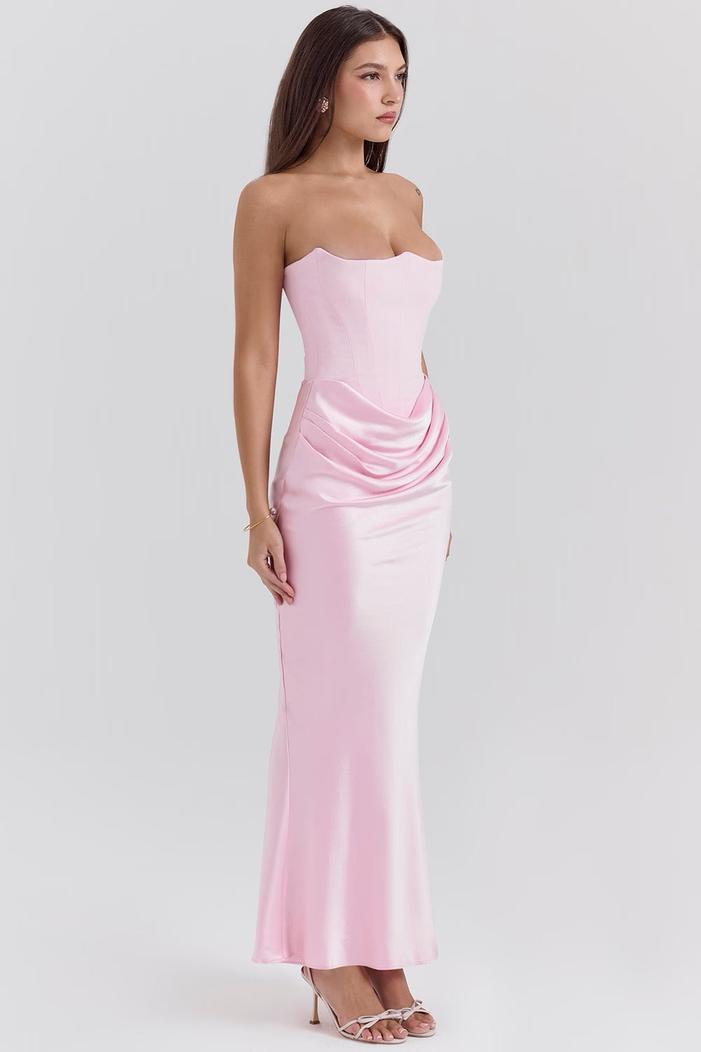 Camille | Women's Wedding Guest Lace Strapless Dress Evening