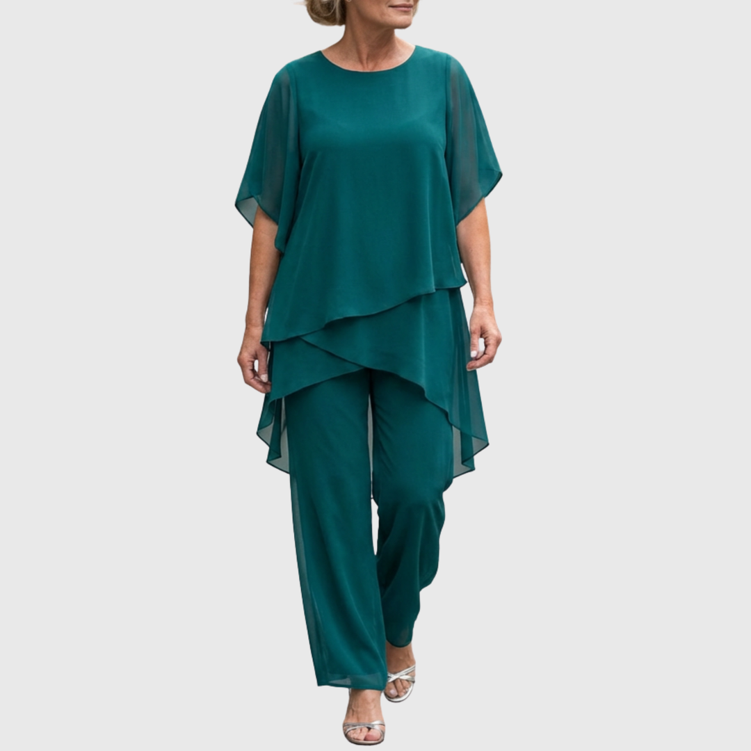 Linda | Suit with Draped Palazzo