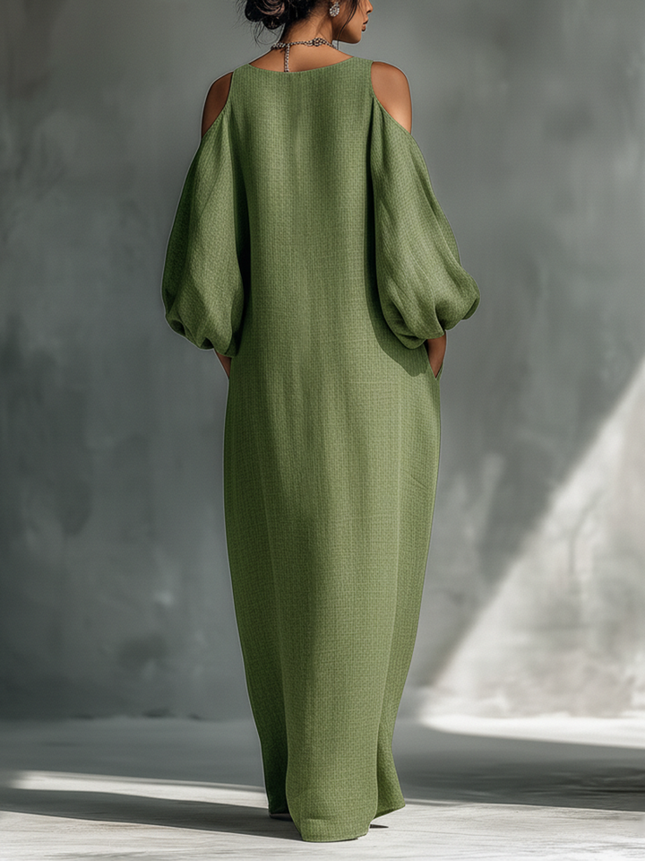 Gina | Light Green Cold-Shoulder Maxi