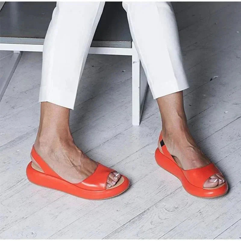 Gight | Open Toe Platform Flats
