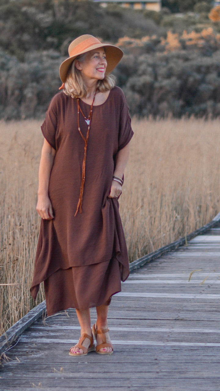 Lavinia | Brigitte Chocolate Maxi Dress