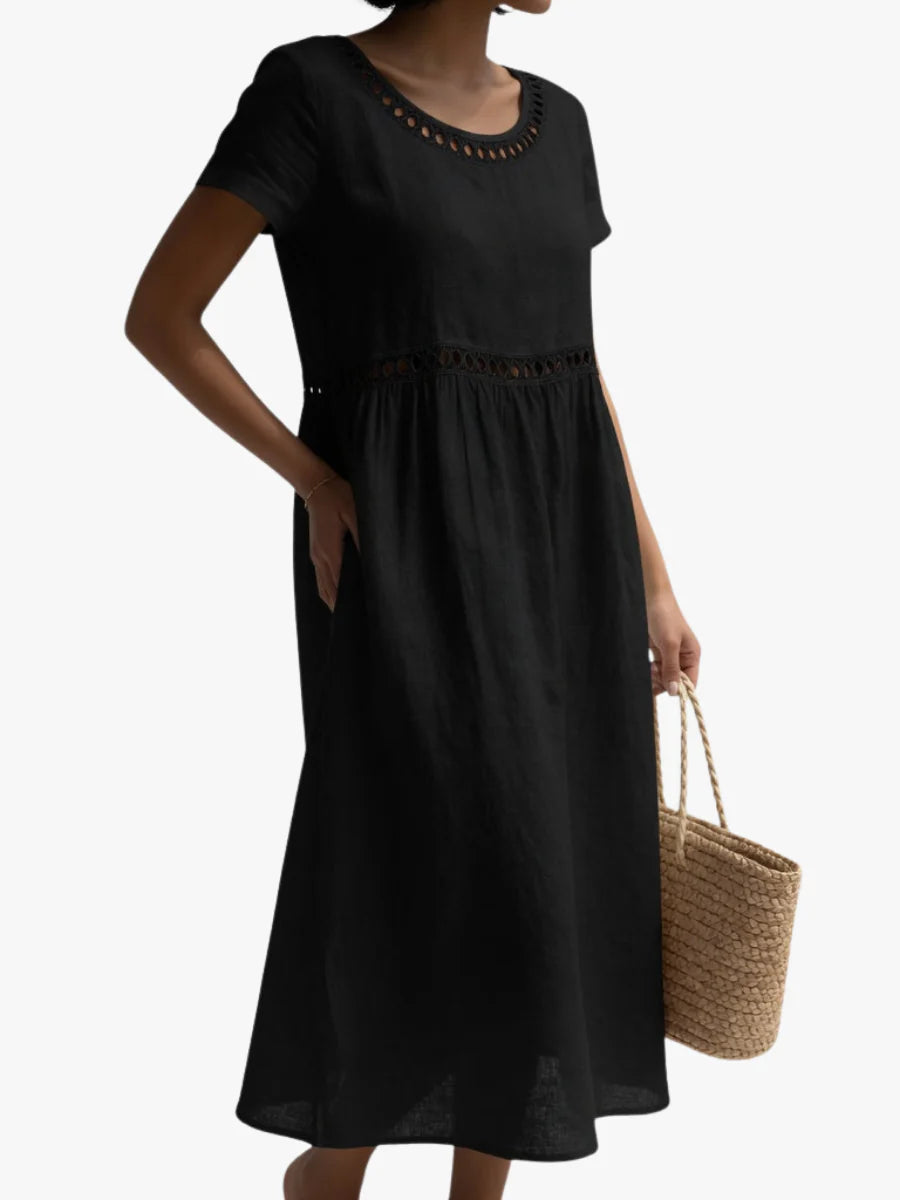 Genevieve | Black Embroidered Airy Dress