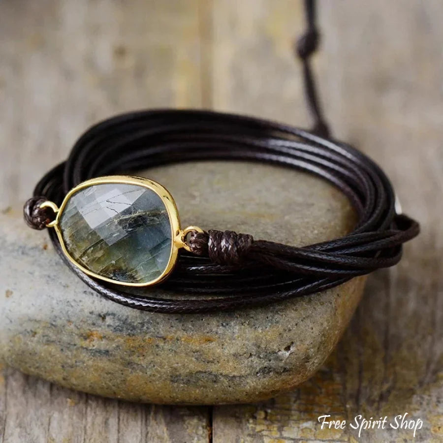 Helen | Handmade Natural Labradorite Gemstone Wrap