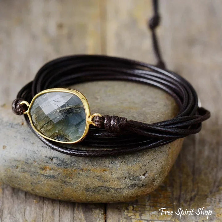 Helen | Handmade Natural Labradorite Gemstone Wrap