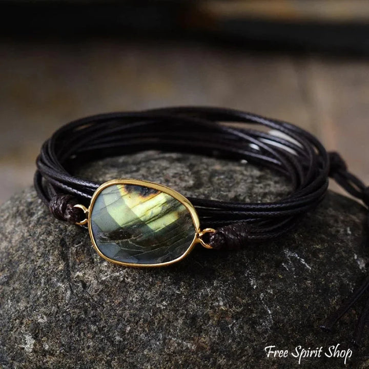 Helen | Handmade Natural Labradorite Gemstone Wrap