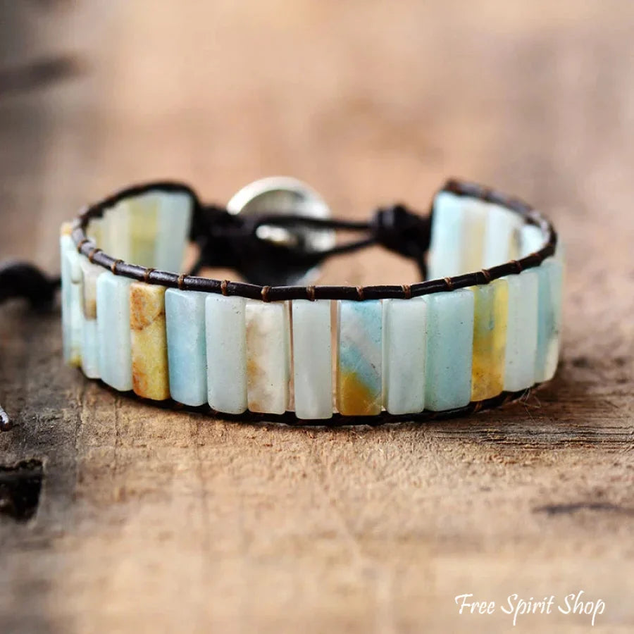 Adriana | Amazonite Stone & Leather Tree