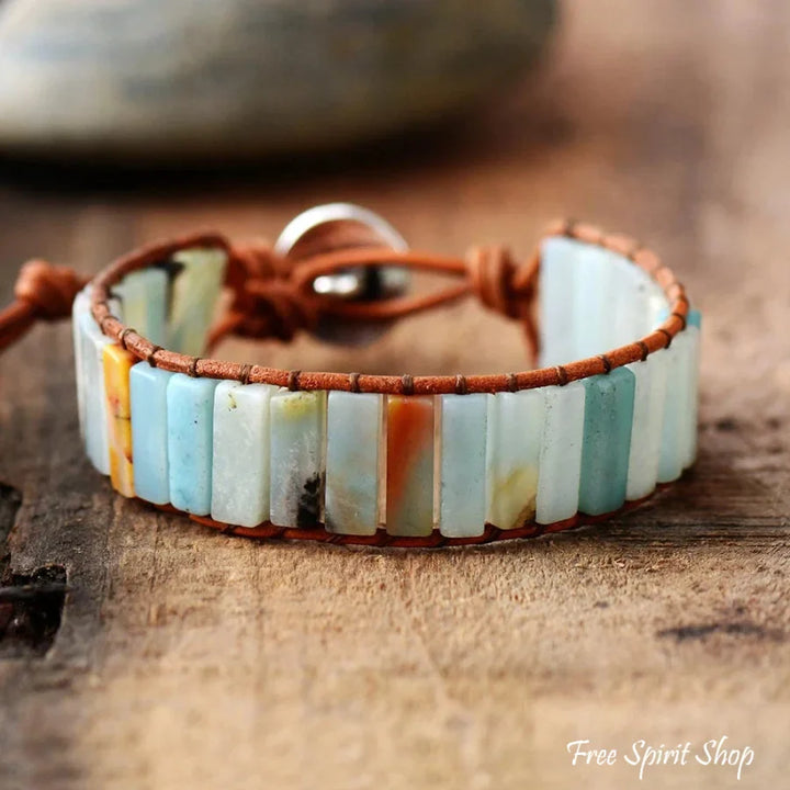 Adriana | Amazonite Stone & Leather Tree