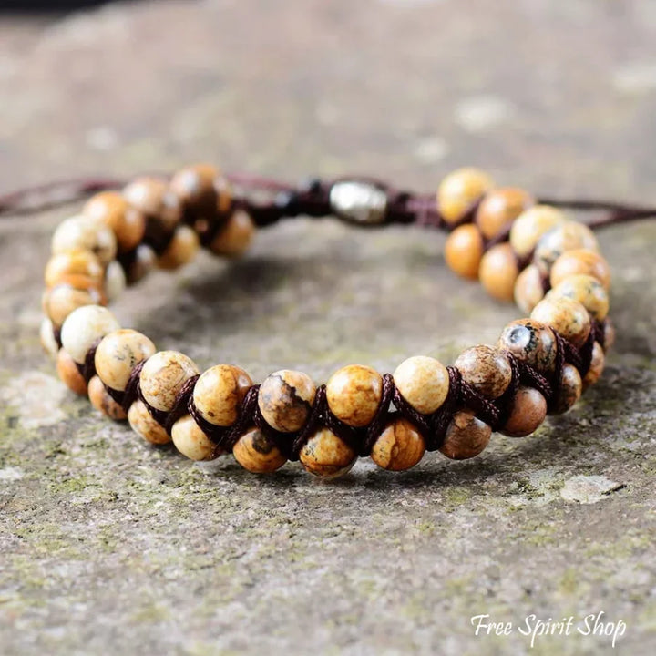 Lily | Handmade Natural Jasper Braided