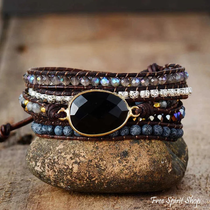 Alana | Black Onyx Beaded Wrap