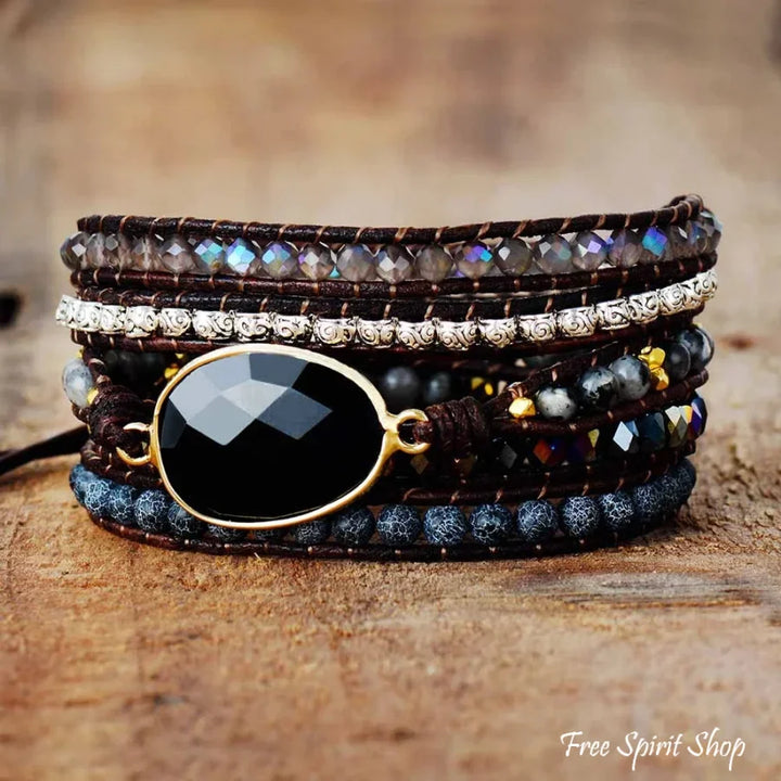 Alana | Black Onyx Beaded Wrap