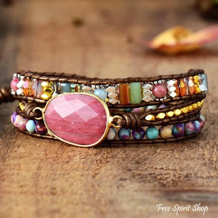 Aileen | Rhodonite & Jasper Wrap