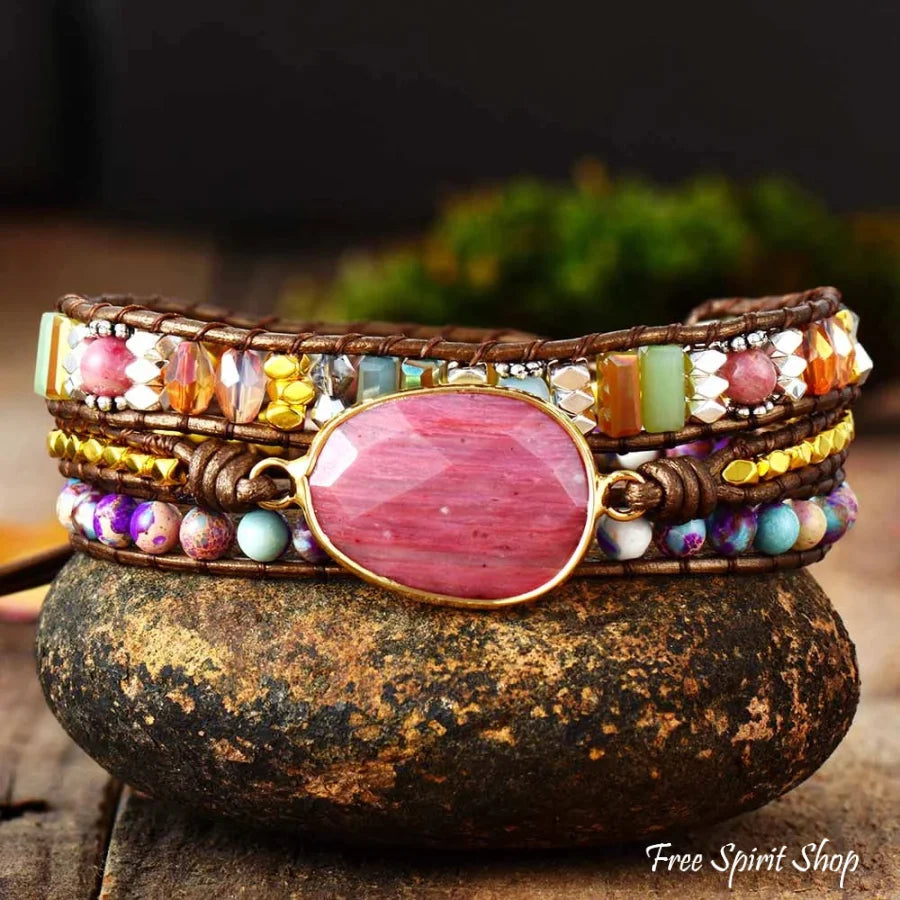 Aileen | Rhodonite & Jasper Wrap