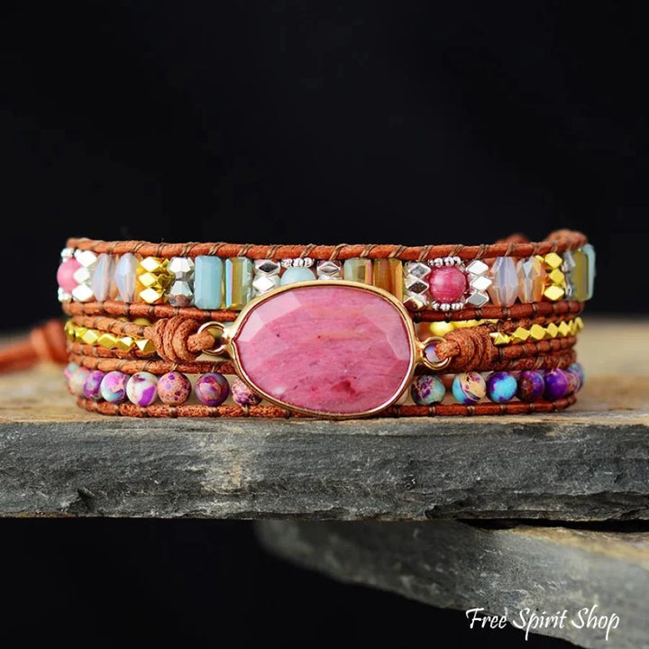 Aileen | Rhodonite & Jasper Wrap