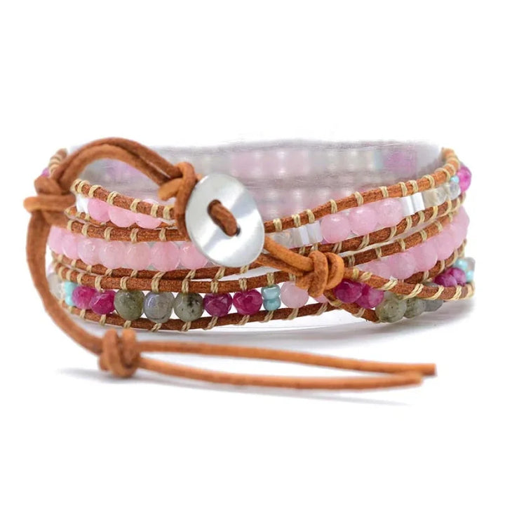 Sharon | Rose Quartz & Labradorite Wrap