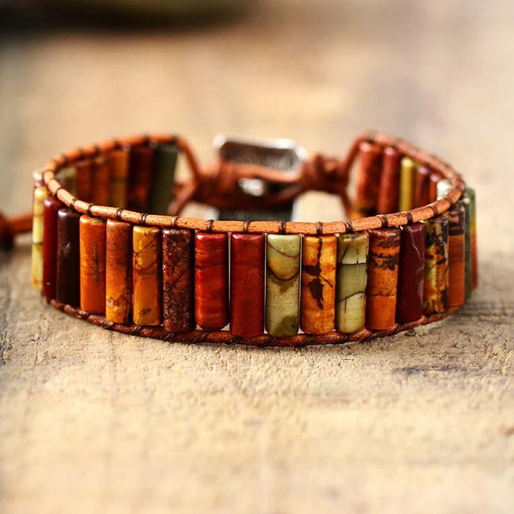 Rita | Handmade Natural Jasper Tube Wrap