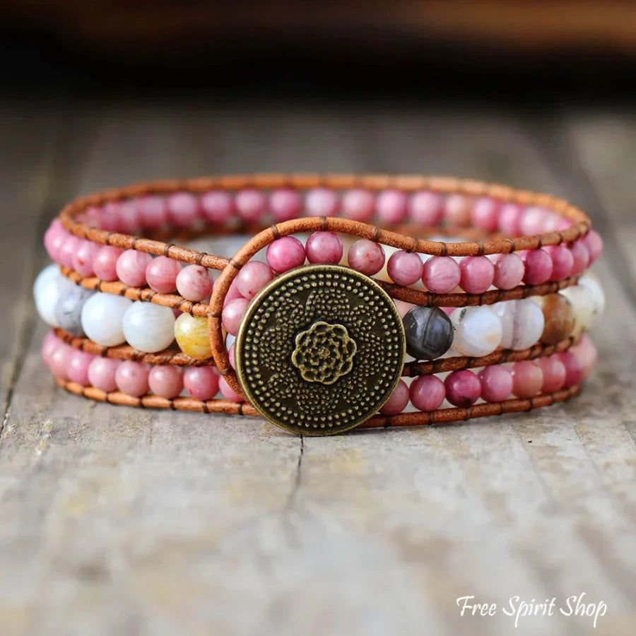 Uma | Rhodonite & Amazonite Beaded Wrap