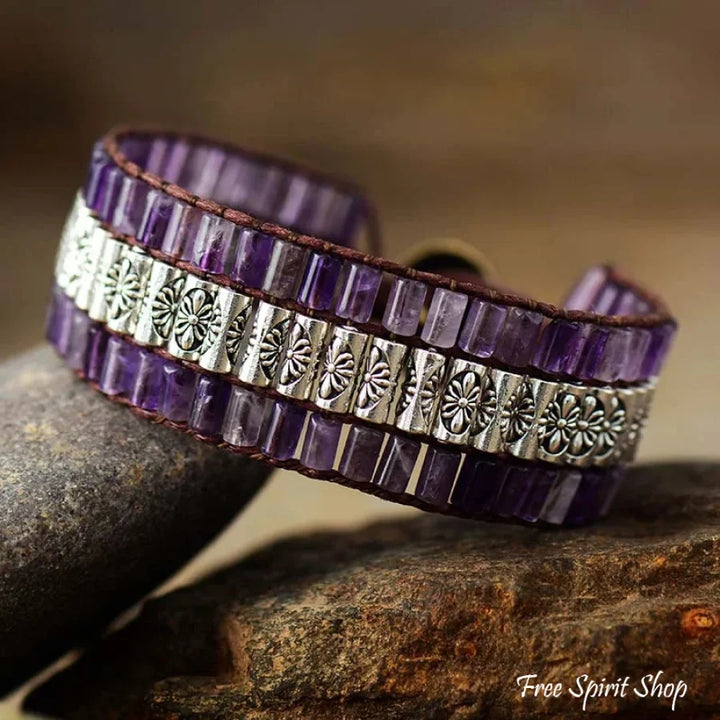 Cleo | Handmade Amethyst & Tibetan Bead