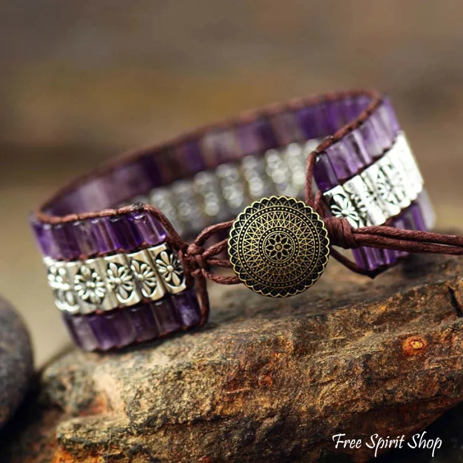 Cleo | Handmade Amethyst & Tibetan Bead