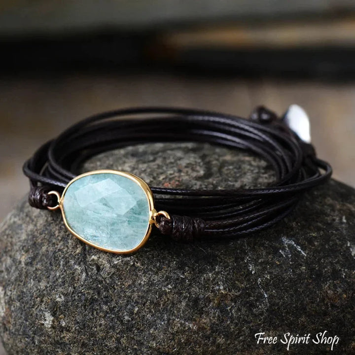 Kelly | Handmade Natural Amazonite Wrap