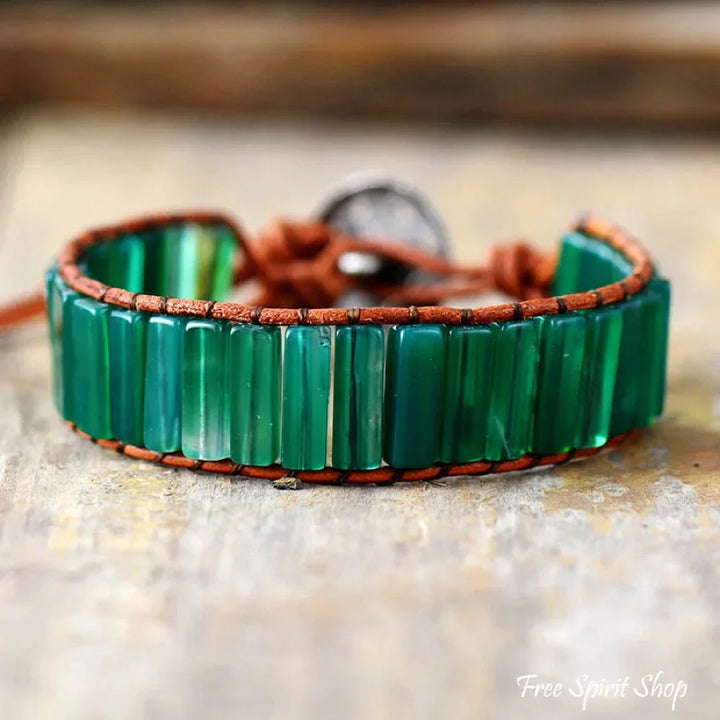 Maisie | Handmade Natural Green Onyx Tube