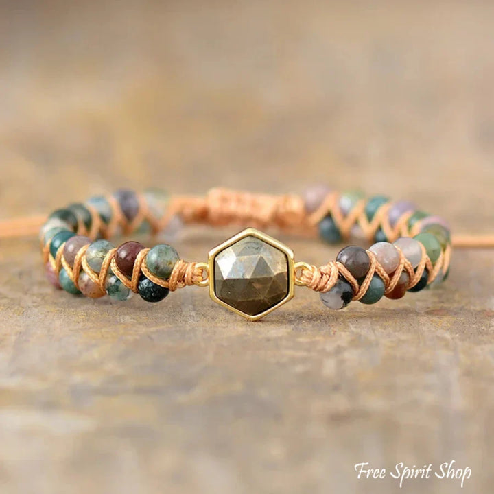 Celia | Indian Agate & Pyrite Stone