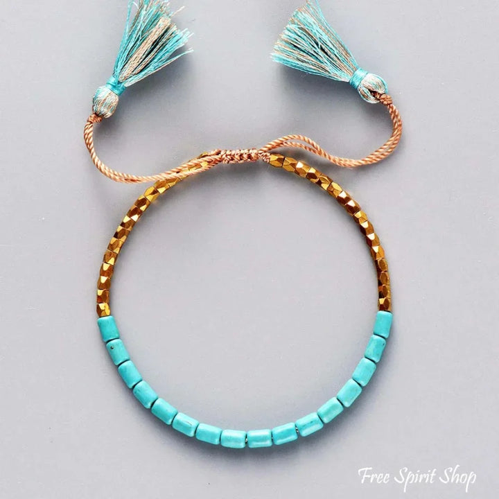 Yvette | Handmade Turquoise Stone and Golden