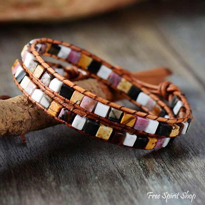 Jade | Jasper Semi-Precious Stone Two Layer