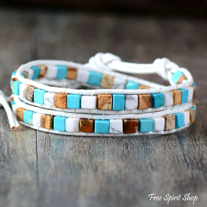 Jade | Jasper Semi-Precious Stone Two Layer