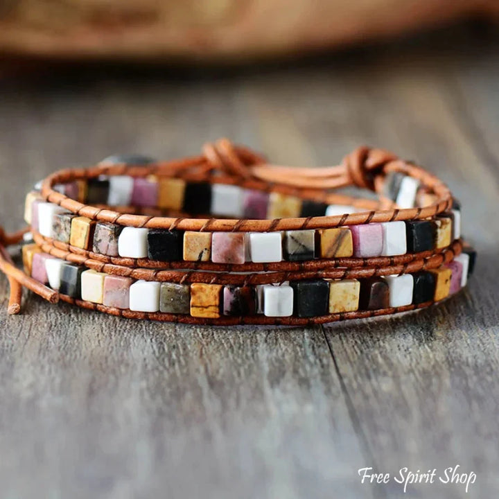 Jade | Jasper Semi-Precious Stone Two Layer