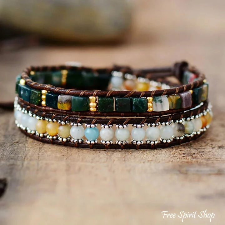 Rosie | Handmade Natural Amazonite & Onyx