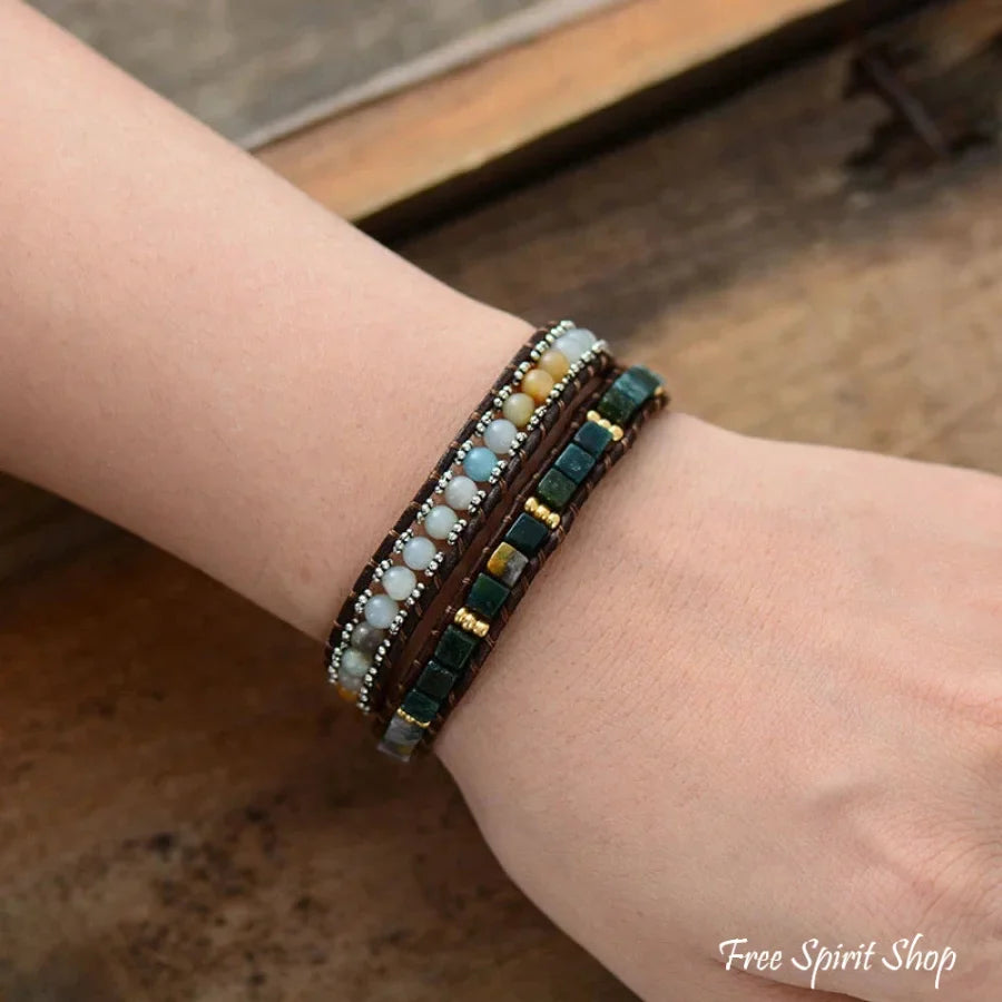 Rosie | Handmade Natural Amazonite & Onyx