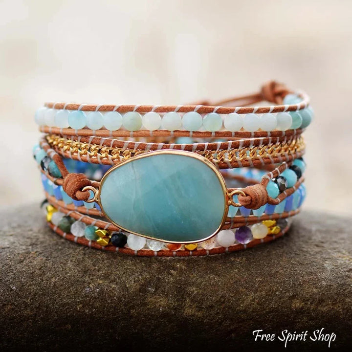 Anna | Amazonite & Gold Chain Bead