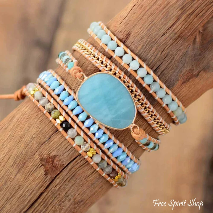 Anna | Amazonite & Gold Chain Bead