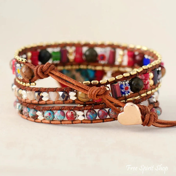Bonnie | Handmade Mix Gemstone Red Heart
