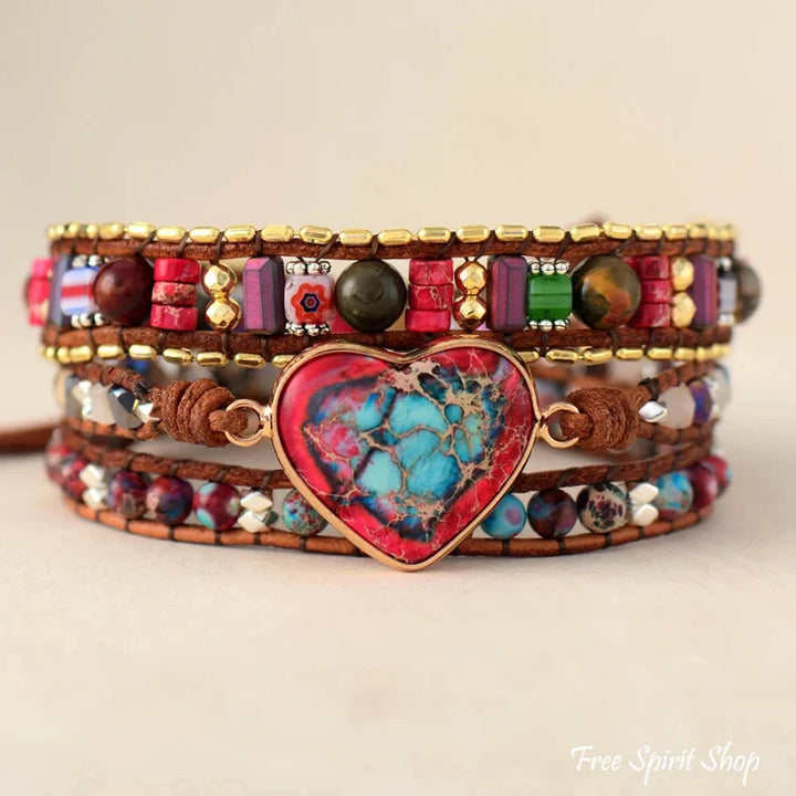 Bonnie | Handmade Mix Gemstone Red Heart