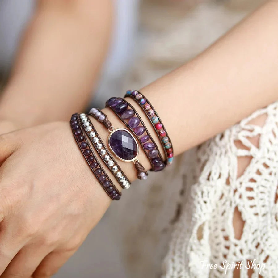 Adelaide | Amethyst & Purple Jasper Wrap
