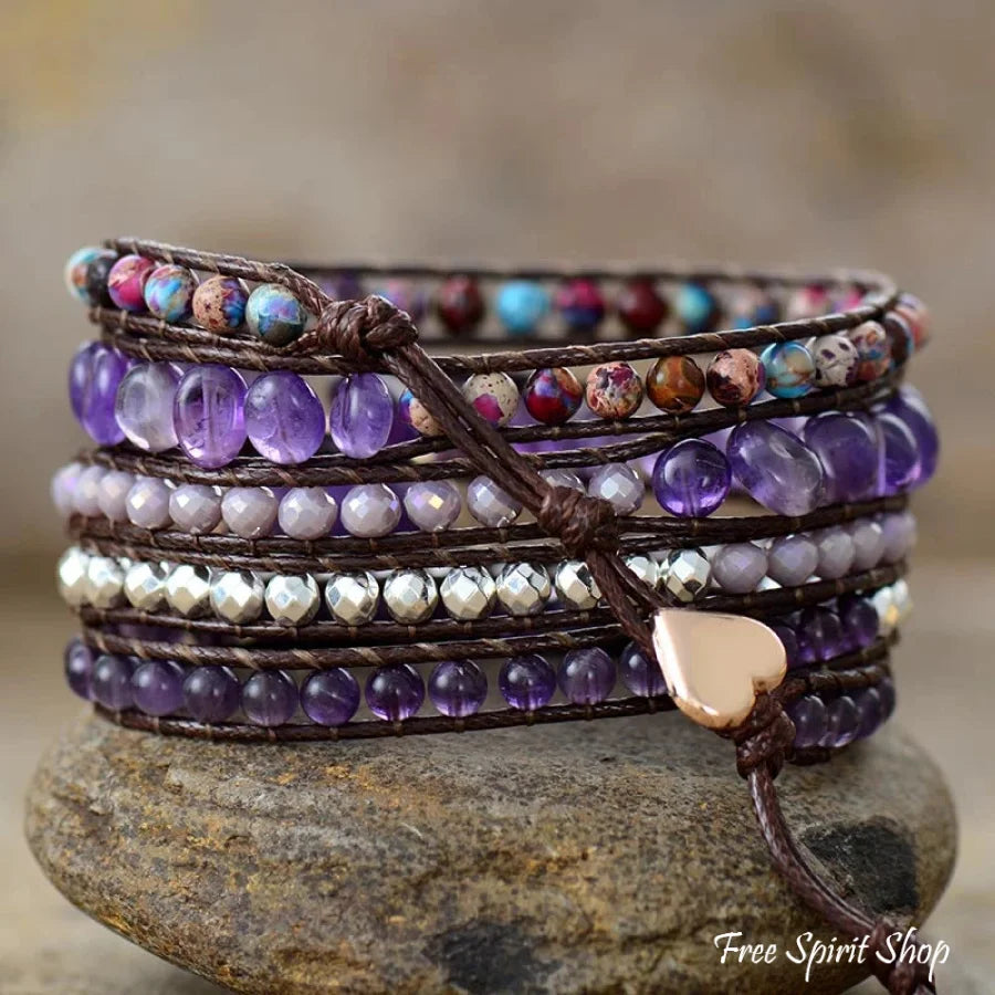 Adelaide | Amethyst & Purple Jasper Wrap