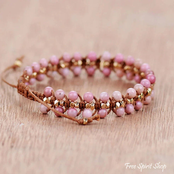 Sylvia | Handmade Natural Rhodonite Wrap