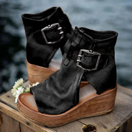 Rodel | Open Toe Buckle Ankle Boots