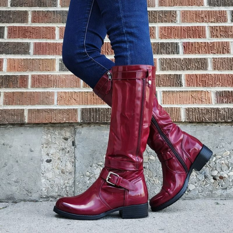 Marj | Classic Round Toe Knee-High Boots
