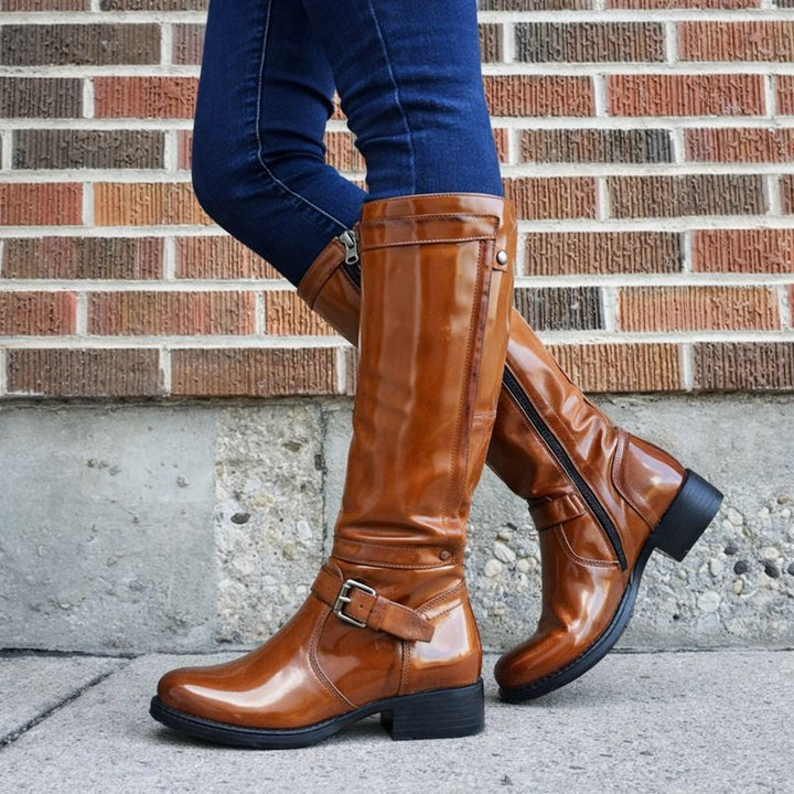 Marj | Classic Round Toe Knee-High Boots