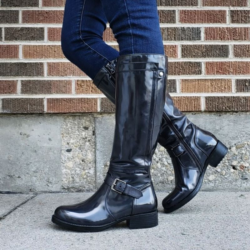 Marj | Classic Round Toe Knee-High Boots