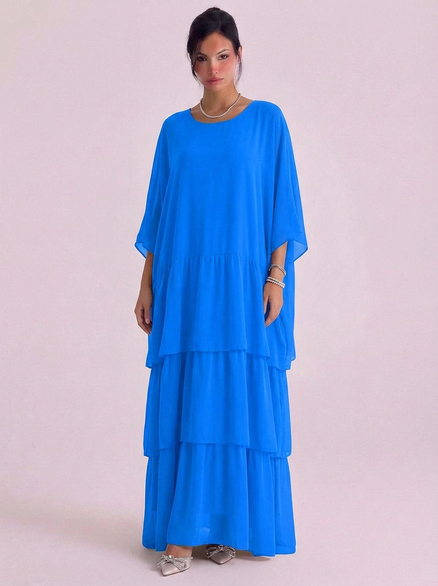 Eimear | Chiffon Tiered Ruffle Maxi Dress Oversized Top