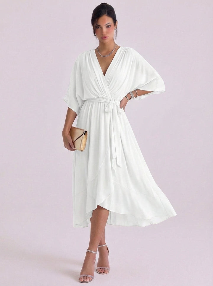 Shona | Chiffon Wrap Maxi Dress With Belt Tie