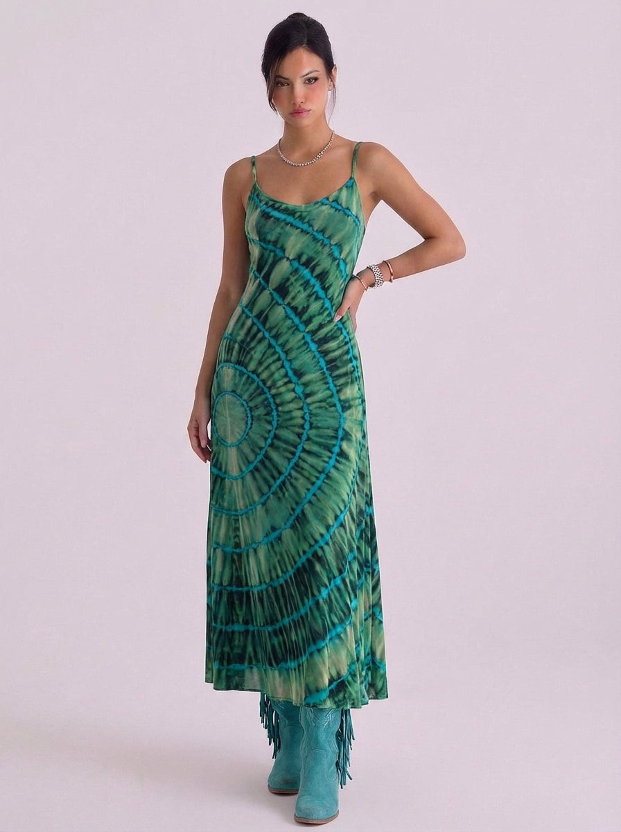 Kirsty | Cotton Ombre Maxi Dress With Smocked Bodice