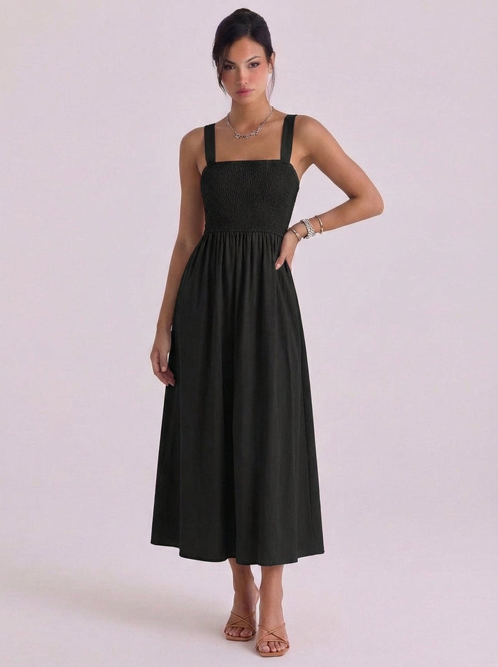 Torcall | Cotton Smocked Halter Midi Dress