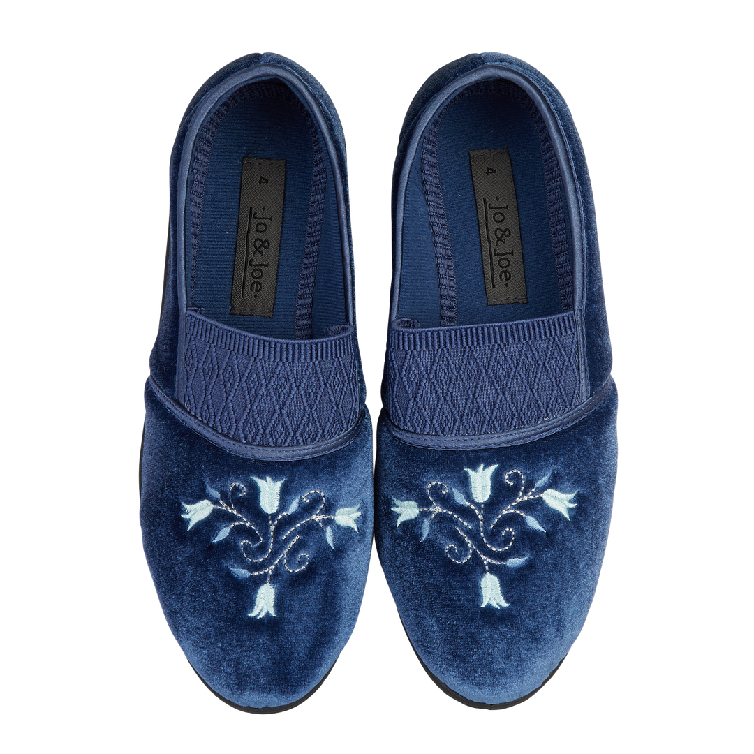 Mirabel | Wide Fit Embroidered Slippers